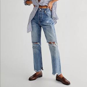 Free people tapered baggy boyfriend jeans